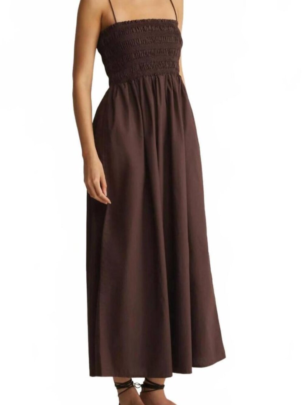 NEW Z SUPPLY cornelia poplin maxi dress in brown